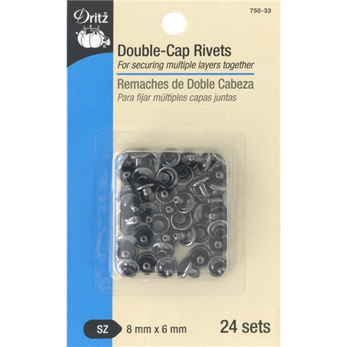 Dritz Double-Cap Rivets & Tools, 120 Sets Nickel
