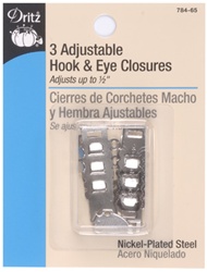 DRITZ D784-65 Adjustable Hook & Eye Closures