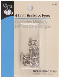 DRITZ D97-65 Coat Hooks & Eyes Nickel