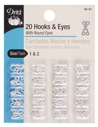 DRITZ D90-67 Hooks & Eyes White