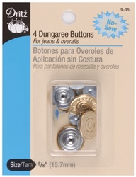 DRITZ D9-35 4 Dungaree Buttons Gilt
