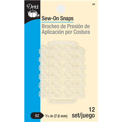 Dritz 85 Clear Sew-On Snaps
